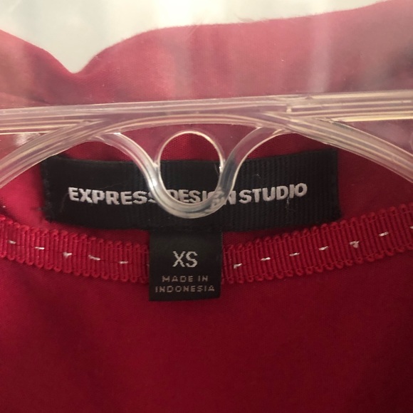 Red Express V-Neck Button Down - Picture 3 of 6